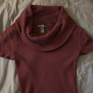 INC International Concepts Deep Burgundy Cowl Neck Sweater dress
